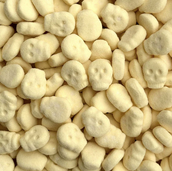 Tropical Chewy Skulls — Fluffy foam skulls bursting with tropical fruit flavor