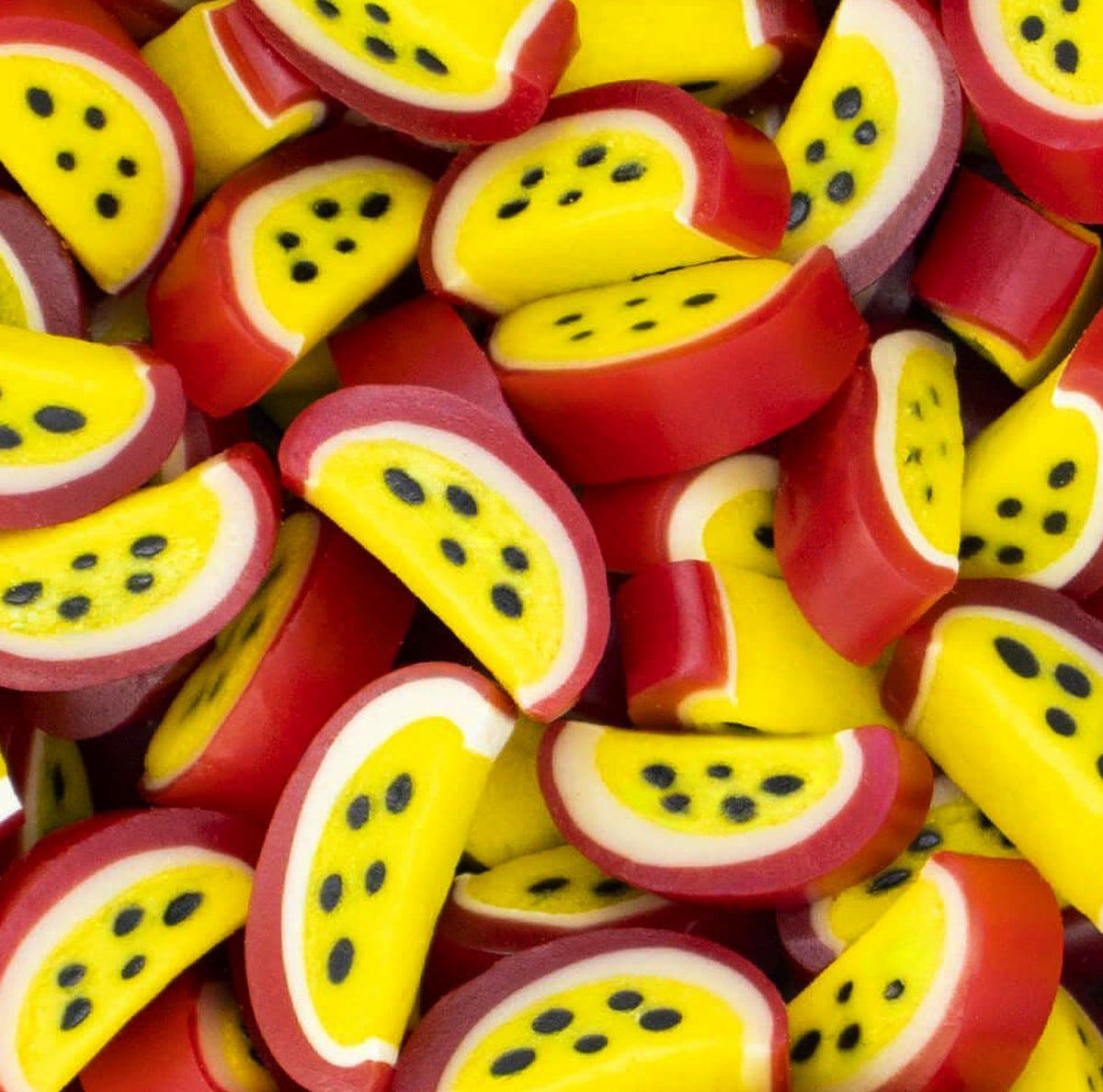 Passion Fruit Bites — Tropical passion fruit gummies with a tangy twist and vibrant color