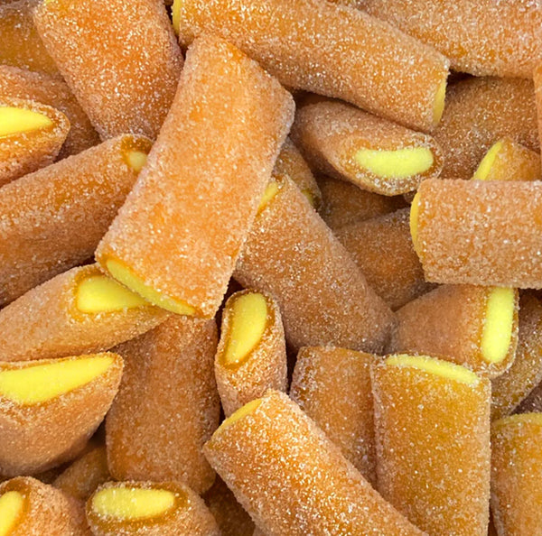 Sour Mango Passion Bites — Tropical mango and passion fruit collide in these chewy, sour-coated bites