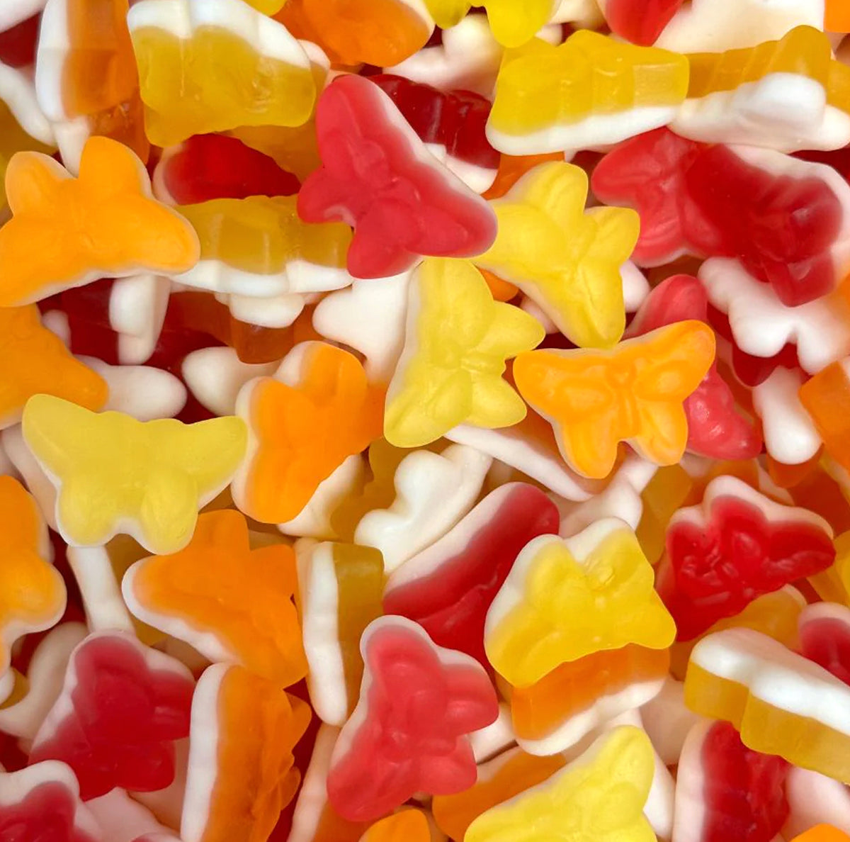 Butterfly Kisses — Bright butterfly-shaped gummies with a mix of sweet fruity flavors in every wing