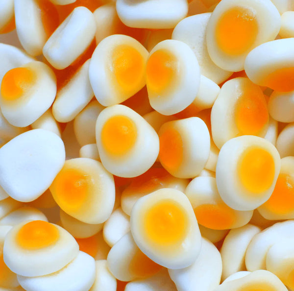 Fried Egg Cuties — Adorable mini fried egg gummies with a soft chew and a mellow vanilla-fruity flavor