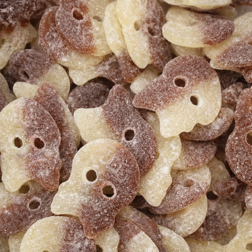 Sour Cola Skulls — Cola-flavored chewy skulls with a chilled kick