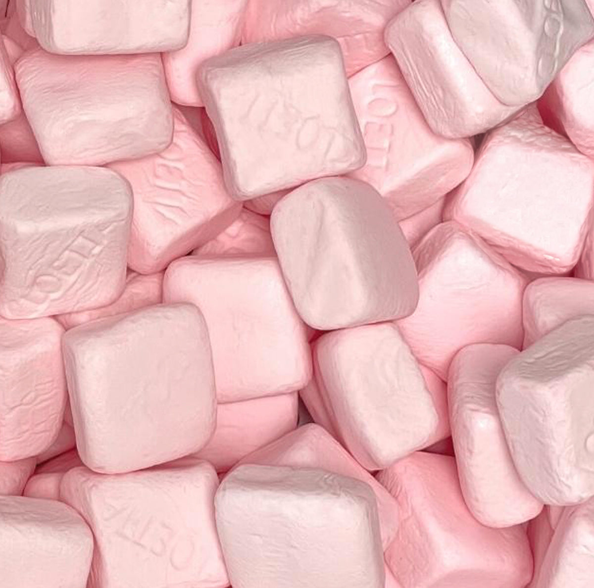 Strawberry Milkshake Cubes — Soft, chewy strawberry marshmallow cubes with fruity vibes
