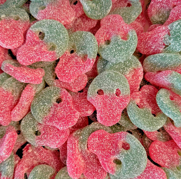 Sour Watermelon Skulls — Watermelon skulls with attitude. Sour, juicy, and shaped like trouble