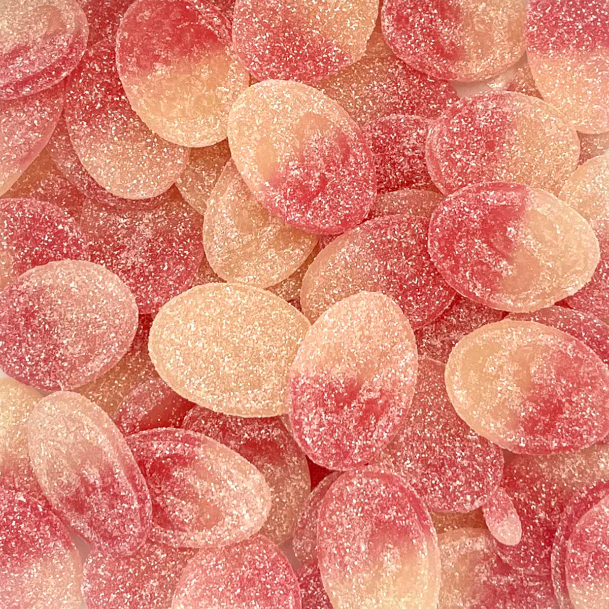 S-Ovals Razzy — Soft, chewy raspberry gummies with a sour coating