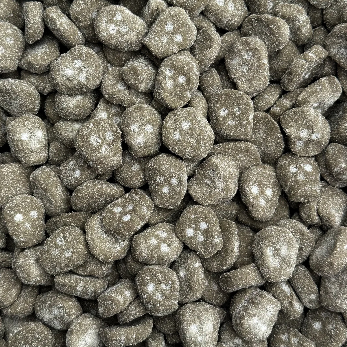 Salty Chewy Skulls — Fluffy foam skulls with intense salty licorice