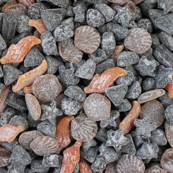 Salty Frenzy — licorice mosh-pit. Different shapes and bites, with notes of jalapeño, honey, and mild salmiak