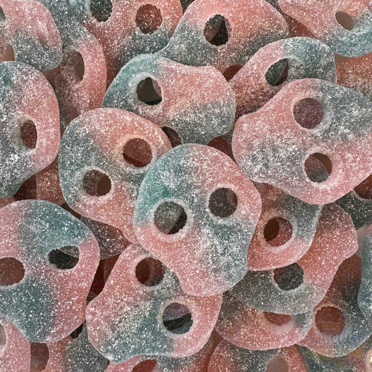 Fizzy Bubble Skulls — Soft and chewy Swedish gummies with a fruity bubblegum flavor and a light fizzy coating